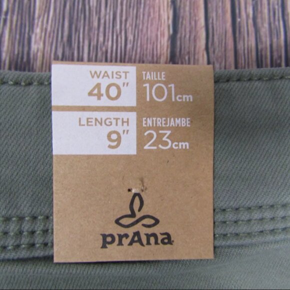 PraNa NEW NWT Mens 40 9" Inseam Station Shorts Green Hiking Outdoors - Picture 4 of 4